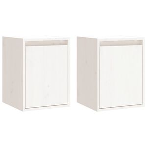 vidaXL Wall Cabinets 2 pcs White 30x30x40 cm Solid Wood Pine