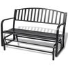 vidaXL Porch Swing | Black | Steel | Standard | Seats Two | Traditional Design