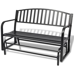 vidaXL Porch Swing | Black | Steel | Standard | Seats Two | Traditional Design