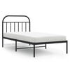 vidaXL Metal Bed Frame without Mattress with Headboard Black 107x203cm