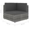 vidaXL 7 Piece Garden Lounge Set Poly Rattan Grey