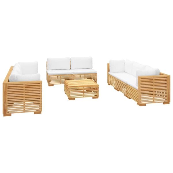 vidaXL 9 Piece Garden Lounge Set with Cushions Solid Wood Teak