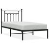 vidaXL Metal Bed Frame without Mattress with Headboard Black 90x190cm