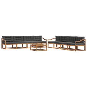 vidaXL Outdoor Sofa Set with Cushion 9 pcs Natural and Anthracite