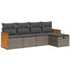 vidaXL 5 Piece Garden Sofa Set with Cushions Grey Poly Rattan
