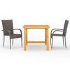vidaXL 3 Piece Garden Dining Set Brown