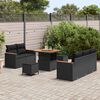 vidaXL Garden Sofa Set 8 pcs Black Poly Rattan