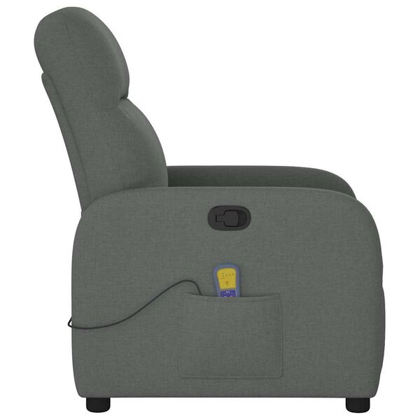 vidaXL Massage Recliner Chair Dark Grey Fabric