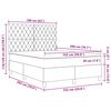vidaXL Box Spring Bed Black and White 152 x 203 cm Velvet