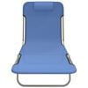 vidaXL Folding Sun Loungers 2 pcs Blue Textilene and Steel