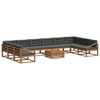 vidaXL Outdoor Sofa Set with Cushion 11 pcs Natural and Anthracite