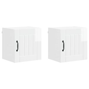 vidaXL Wall Cabinet LUCCA 2 pcs High Gloss White Engineered Wood