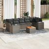 vidaXL 8 Piece Garden Sofa Set with Cushions Grey Poly Rattan