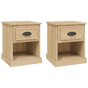 vidaXL Bedside Cabinets 2 pcs Sonoma Oak 39x39x47.5 cm Engineered Wood