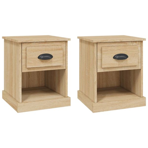vidaXL Bedside Cabinets 2 pcs Sonoma Oak 39x39x47.5 cm Engineered Wood