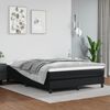 vidaXL Box Spring Bed Frame Black Queen Faux Leather