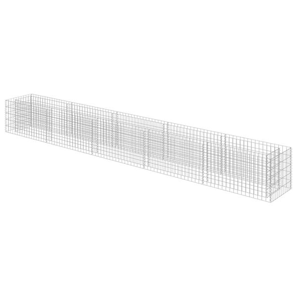 vidaXL Gabion Raised Bed Galvanised Steel 450x50x50 cm