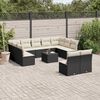 vidaXL 12 Piece Garden Sofa Set with Cushions Black Poly Rattan