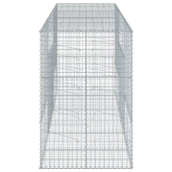 vidaXL Gabion Basket with Cover 300x100x150 cm Galvanised Iron