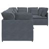 vidaXL Modular Sofa with Cushions Velvet Dark Grey