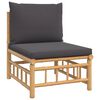 vidaXL 3 Piece Garden Lounge Set with Dark Grey Cushions Bamboo