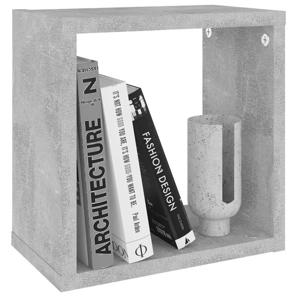 vidaXL Wall Cube Shelves 4 pcs Concrete Grey 26x15x26 cm