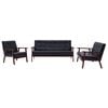 vidaXL Sofa Set | Black | Faux Leather, Wood