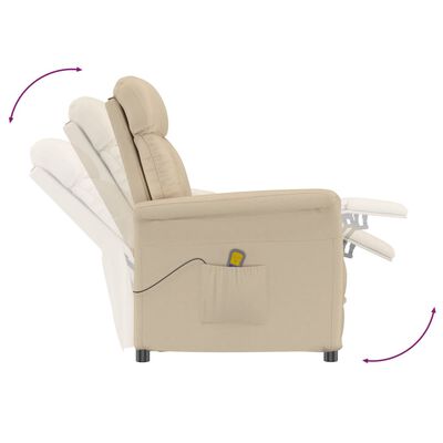 vidaXL Massage Chair Cream Faux Suede Leather