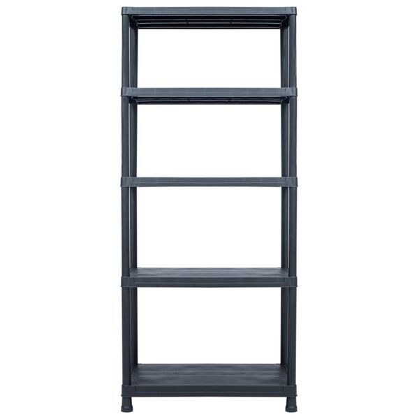 vidaXL Storage Shelf Rack Black 500 kg 90x60x180 cm Plastic
