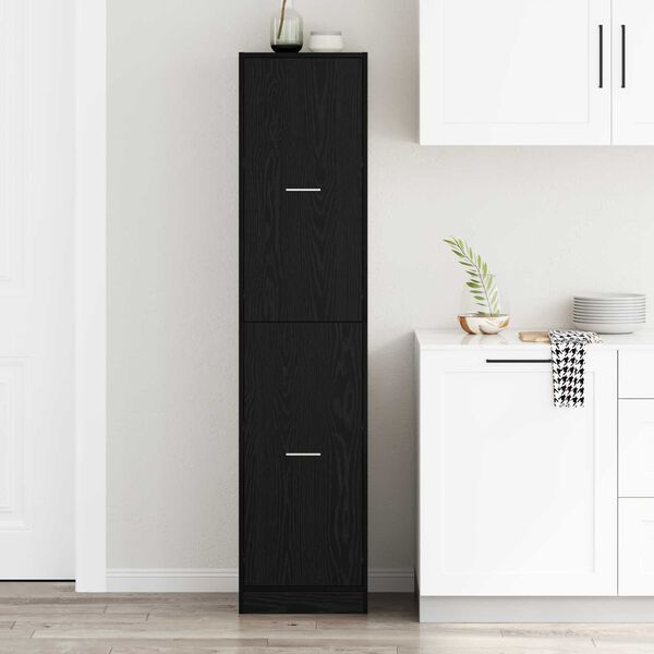 vidaXL Apothecary Cabinet Black oak 40 x 41 x 174.5 cm Engineered wood