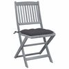 vidaXL Folding Outdoor Chairs 6 pcs with Cushions Solid Acacia Wood