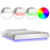 vidaXL LED Bed Frame without Mattress White Super King Solid Wood