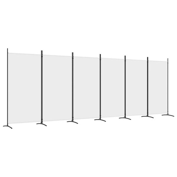 vidaXL 6-Panel Room Divider White 520x180 cm Fabric
