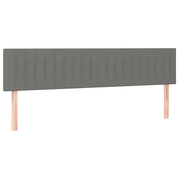 vidaXL LED Headboard Dark Grey 160 cm Fabric