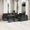 vidaXL Garden Sofa Set with Cushion 14 pcs Black Poly Rattan