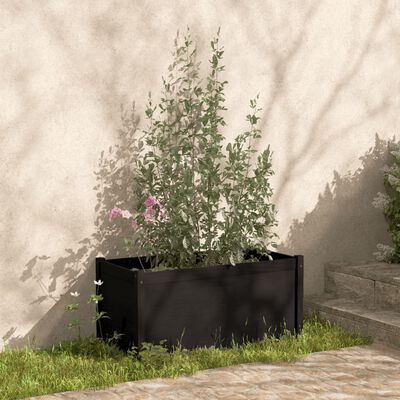 vidaXL Garden Planter Black 100x50x50 cm Solid Pinewood