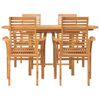 vidaXL Garden Dining Set 5 pcs Brown Solid Teak Wood