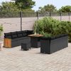 vidaXL Garden Sofa Set with Cushion 11 pcs Black