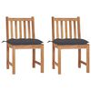 vidaXL Garden Chairs 2 pcs with Cushions Solid Teak Wood