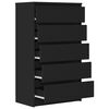 vidaXL Drawer Cabinet Black 60x36x103 cm Engineered Wood