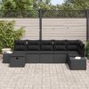 vidaXL Garden Sofa Set with Cushion 7 pcs Black Poly Rattan