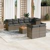 vidaXL 9 Piece Garden Sofa Set with Cushions Grey Poly Rattan