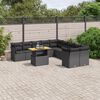 vidaXL 11 Piece Garden Sofa Set with Cushions Black Poly Rattan