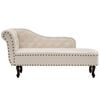 vidaXL Chaise Longue | Cream white | Faux leather and wood | Large | Durable