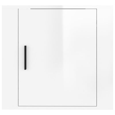 vidaXL Wall-mounted Bedside Cabinet High Gloss White 50x30x47 cm