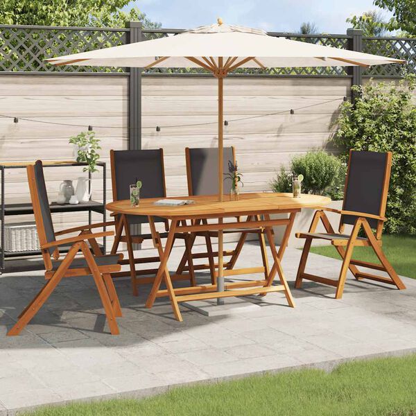 vidaXL Folding Garden Chairs 4 pcs Solid Wood Acacia and Textilene