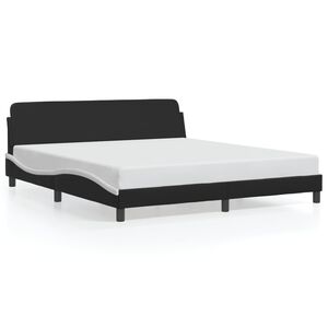 vidaXL Bed Frame "Dover" Black and White 180x200 cm King Faux Leather