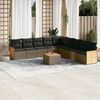 vidaXL 10 Piece Garden Sofa Set with Cushions Grey Poly Rattan