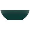 vidaXL Luxury Basin Oval-shaped Matt Dark Green 40x33 cm Ceramic