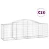 vidaXL Arched Gabion Baskets 18 pcs 200x50x60/80 cm Galvanised Iron